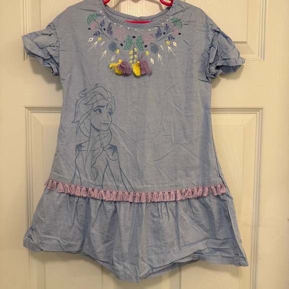 Like New Disney Frozen II Girls Elsa Chambray Tunic Dress - Picture 1 of 3